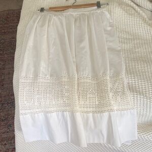 Vintage White Christmas apron with handywork crochet